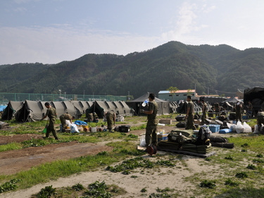 自衛隊災害派遣支援基地撤収