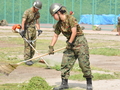 自衛隊災害派遣支援基地撤収の様子