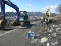 大槌小学校付近と安渡付近のガレキ撤去