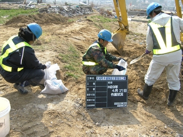 水道管設置、埋め戻し