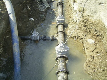 大槌町の水道管の設置