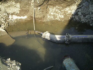 大槌町の水道管の設置