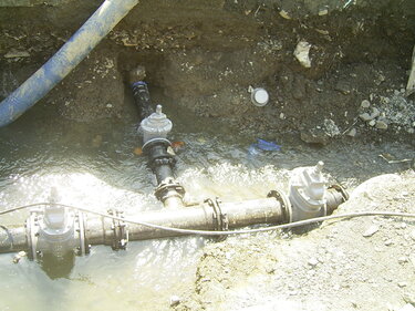 大槌町の水道管の設置