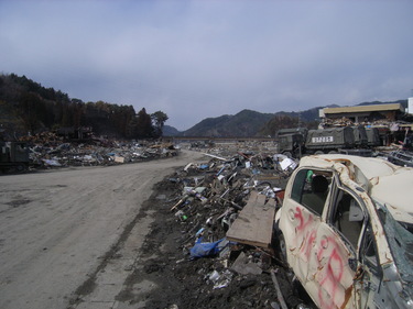 蓮乗寺付近、震災後の被災状況