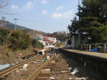 浪板海岸駅から、北方向を撮影