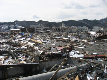 大槌町内震災後残った建物