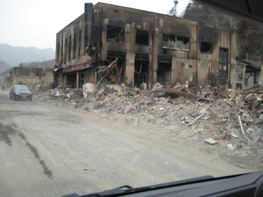 岩手銀行大槌支店の、建物被災状況