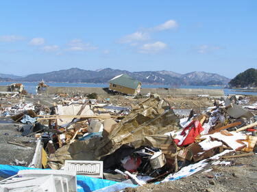 吉里吉里海岸の南側の被災状況