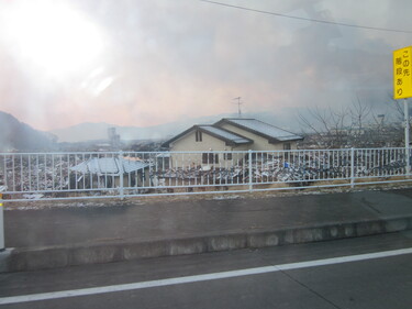 震災翌朝の町