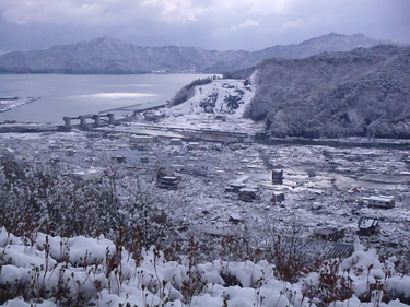 雪の被災地