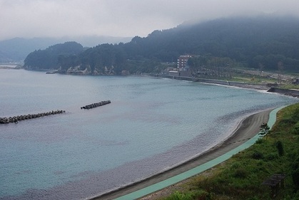震災後の吉里吉里浪板海岸の風景
