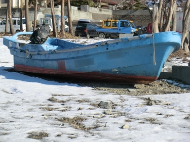 放置されている漁船