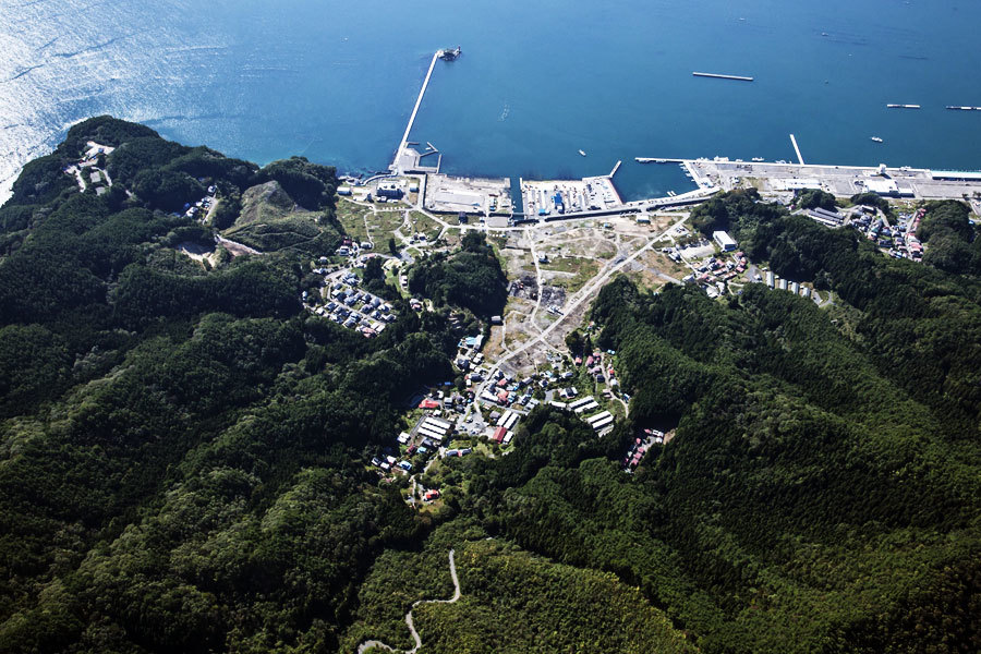 赤浜航空写真① 2014_4_1 大槌町震災アーカイブ